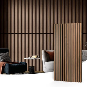 Soundproof Decorative Interior Akupanel Modern Wooden Slat Panels Wood Texture Acoustic Wall Panel
