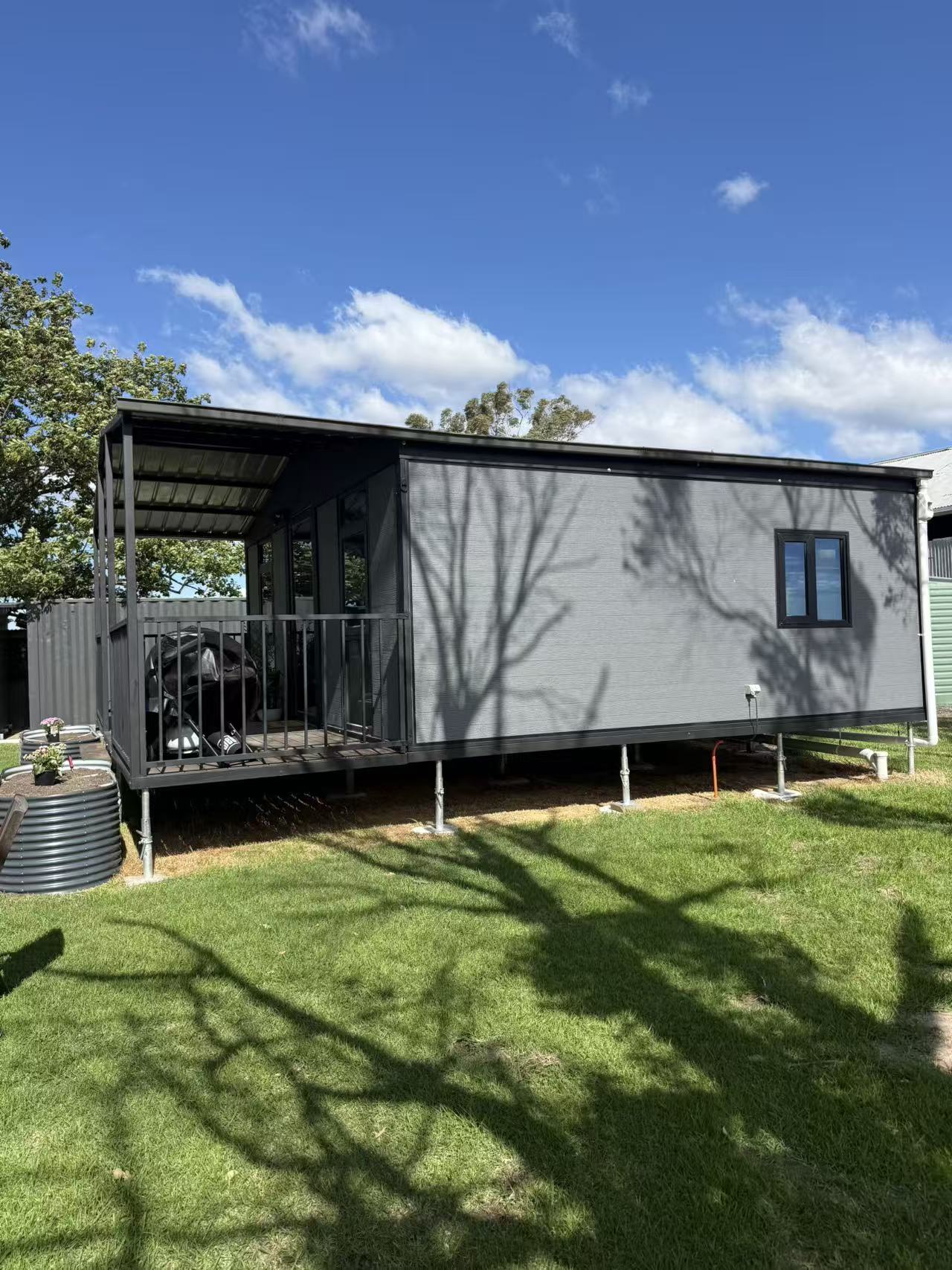 Interior view of 20ft Premium Expandable Container House living room and kitchen
