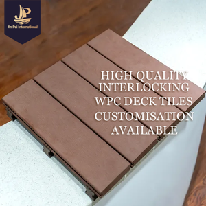 Portable Interlocking WPC Deck Tiles Modular Square Composite Flooring