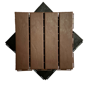 LHDT Outdoor Modular Deck Tiles Flooring Chocolate and Reddish Brown Decking