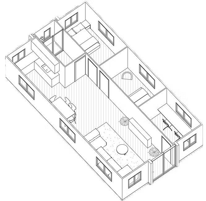 40ft Expander 3D Floor Layout